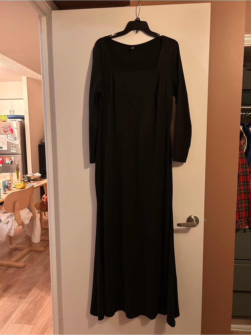 SHEIN Curve Black Long Sleeved Maxi Dress